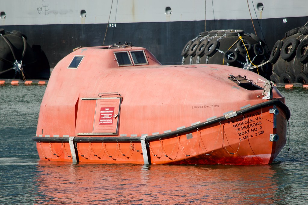 SS Gem State's #2 Lifeboat, close-up, Alameda harbor DSC_0375